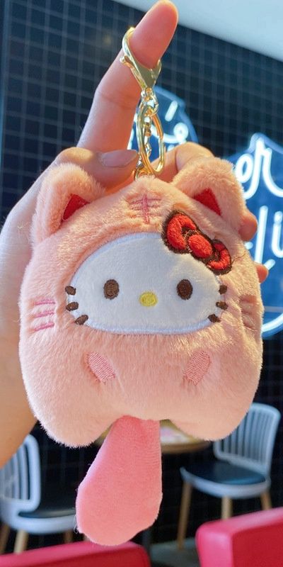 XY 0806 Plush pendant: Lollipop Sanrio KT cat 11cm: plus gold keychain 69475