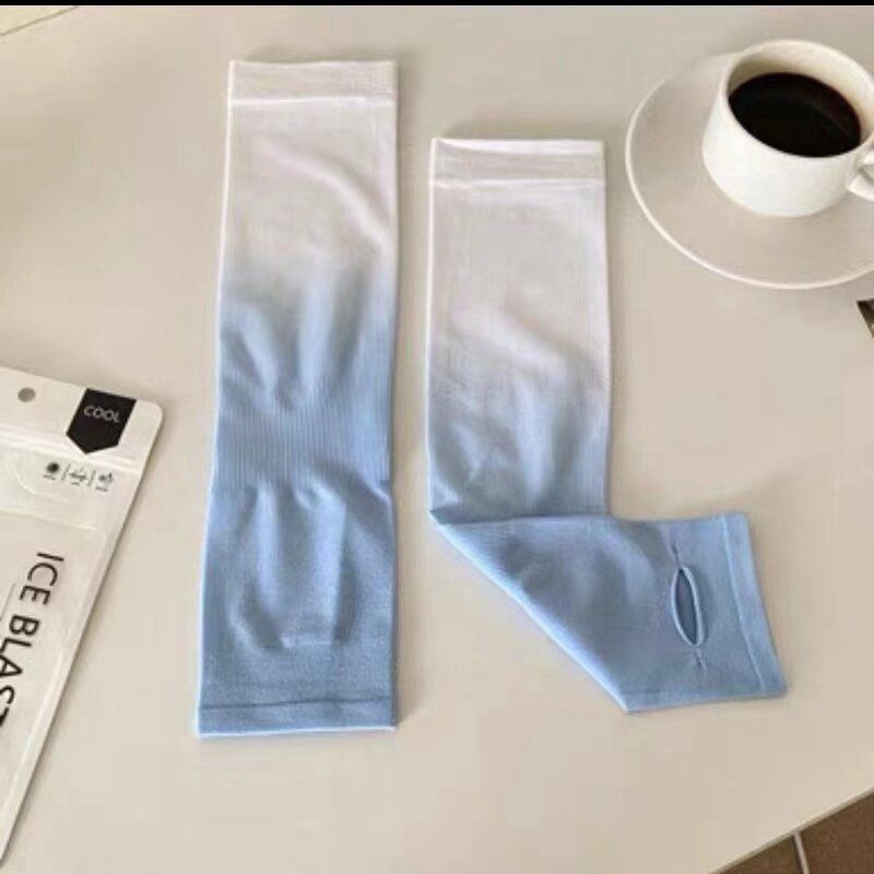 Uv Ice Silk Sleeve White Blue 09168
