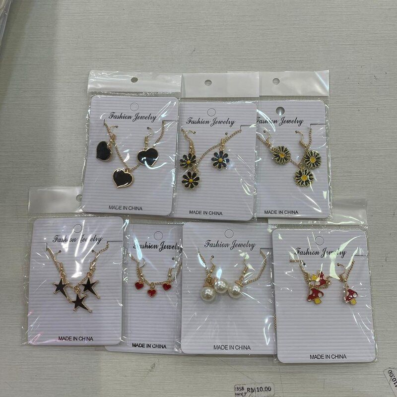 Yuechen Necklace Earring Set: 4# Ear Hook 234 01144