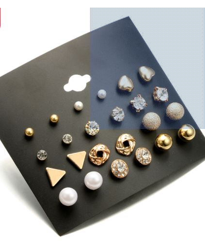 Mangxiaoguo week 7 pair ear pierce: 12对金色 80520