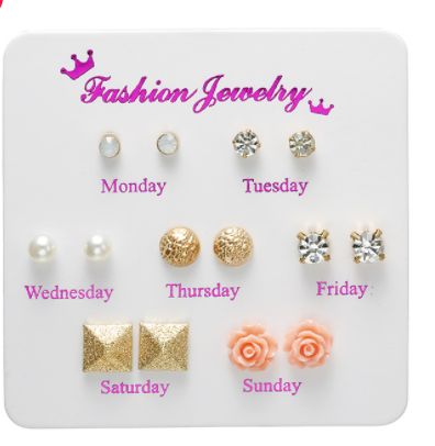 Mangxiaoguo week 7 pair ear pierce: 树脂花 69244