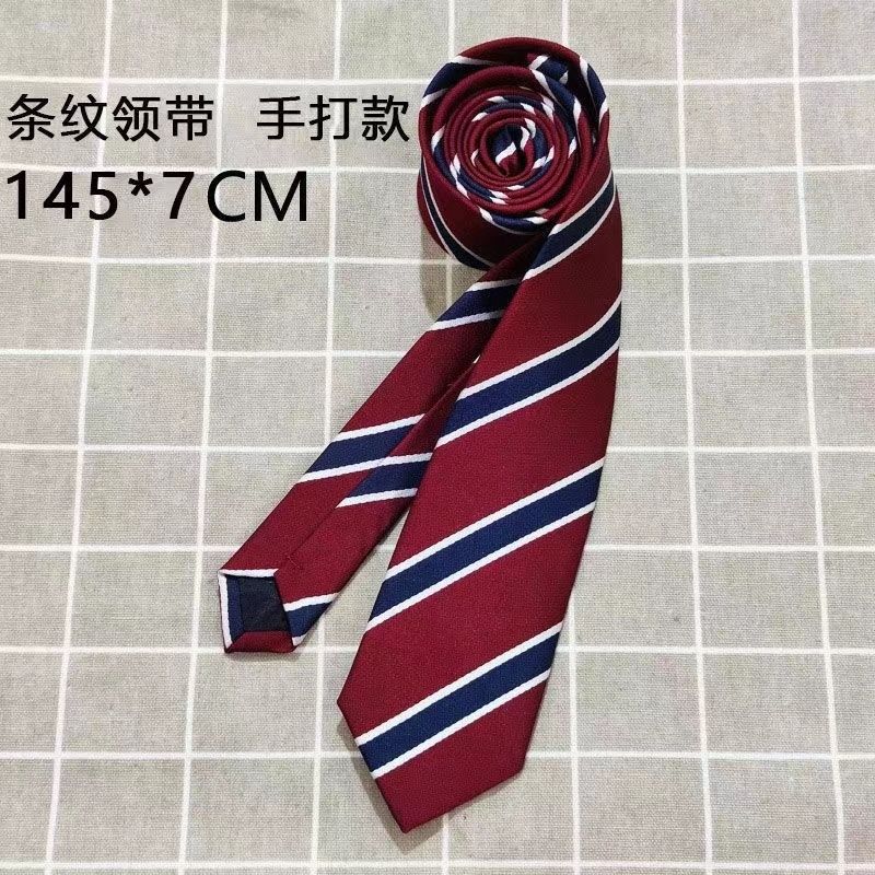 JK wine red striped hand tie 88003