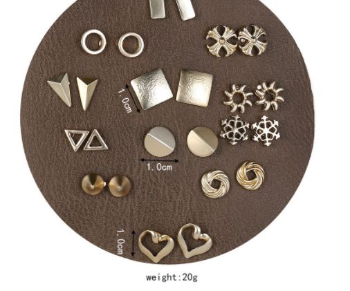 Mangxiaoguo week 7 pair ear pierce: 哑金12对 69258