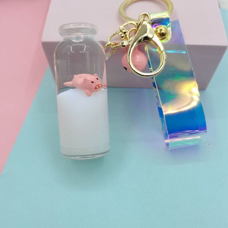 Jinwang  Drift Bottle Keychain: 粉色牛奶猪 12940