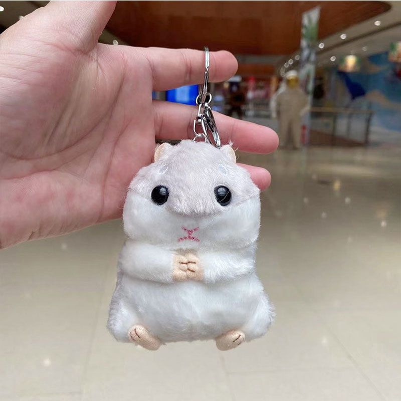 Taoyao 2022-4-26-1 Cartoon Plush Doll Bag Pendant: 仓鼠浅灰 : 10-18cm 34685