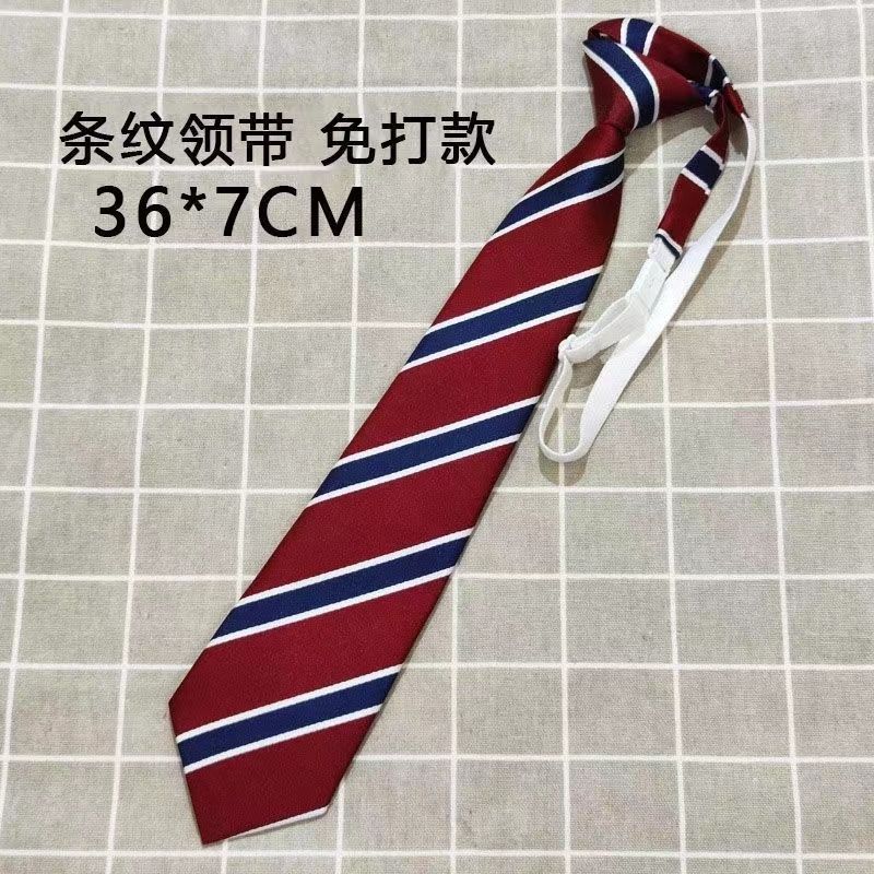 JK wine red striped lazy tie 88004