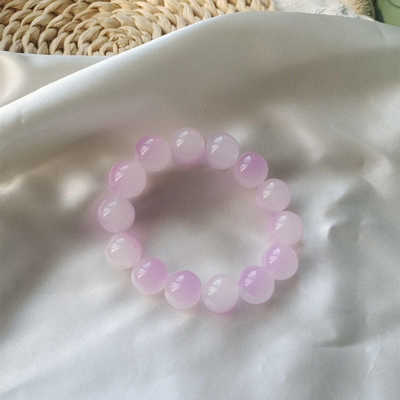 GY Gradient color ice transparent beads bracelet: Light purpl e0.8mm 69787