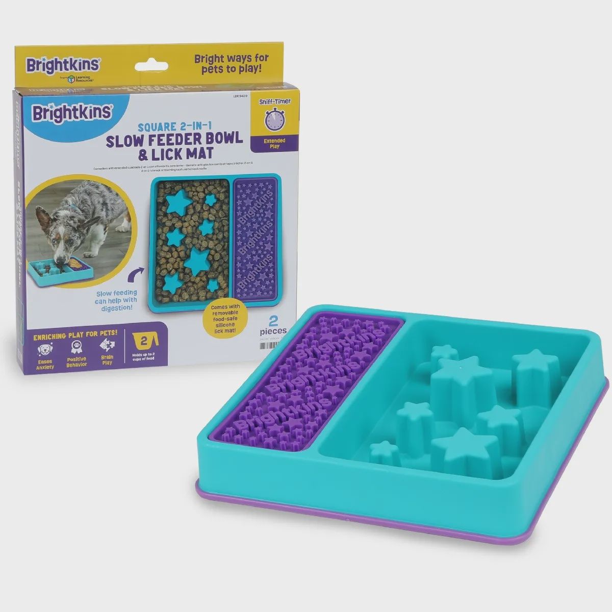SQUARE SLOW FEEDER W/ LICK MAT