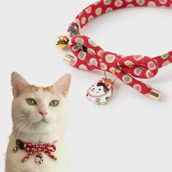 ZEN HARIKO CHARM RED CAT COLLAR
