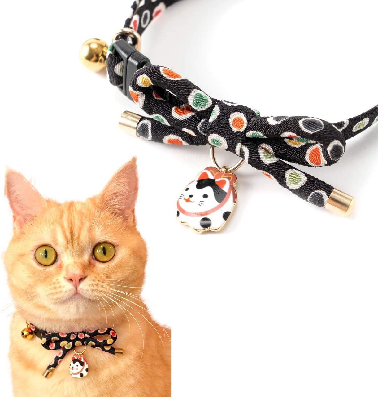 ZEN HARIKO CHARM BLK CAT COLLAR