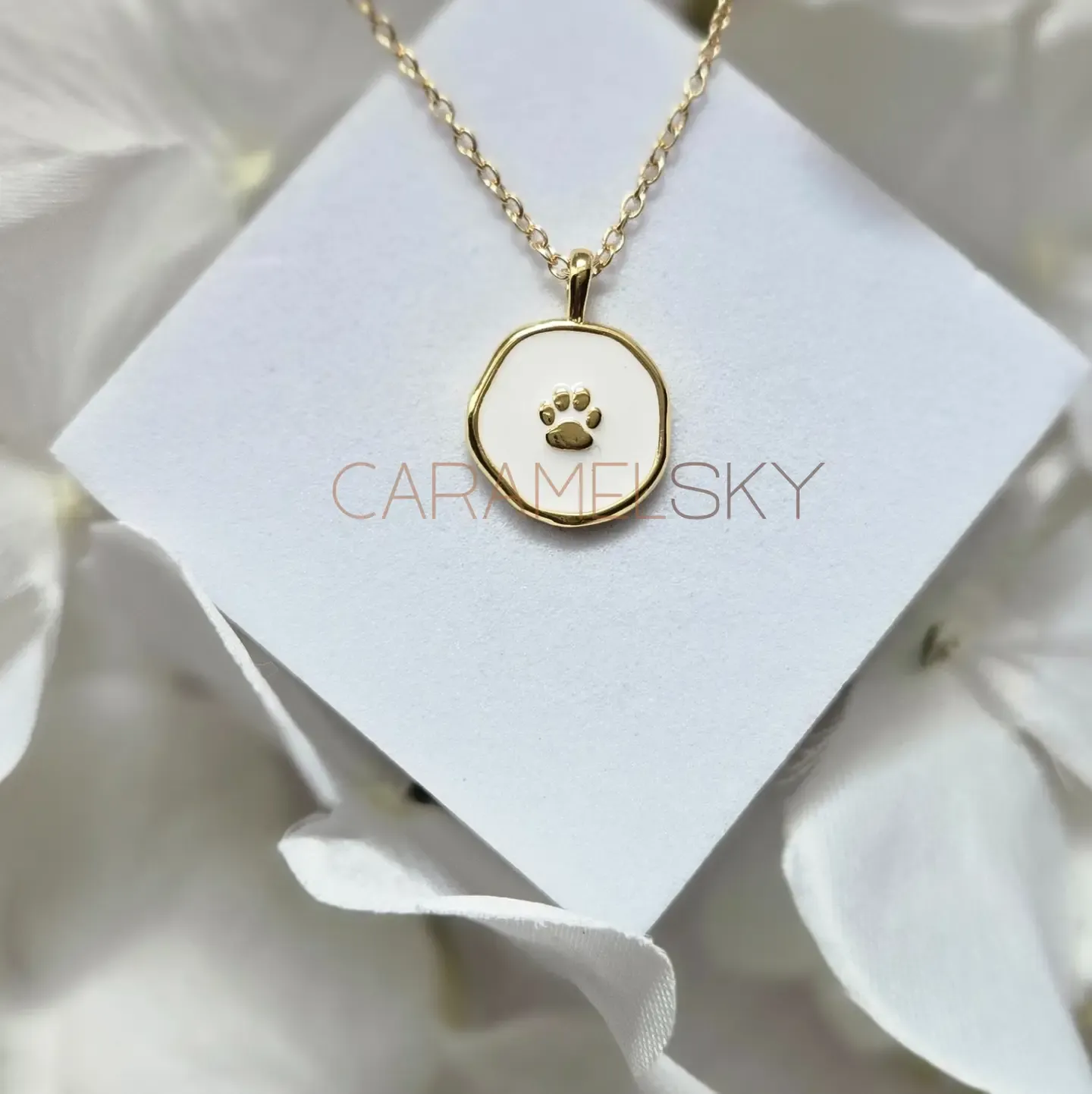 18k Gold Plated Paw Print Necklace