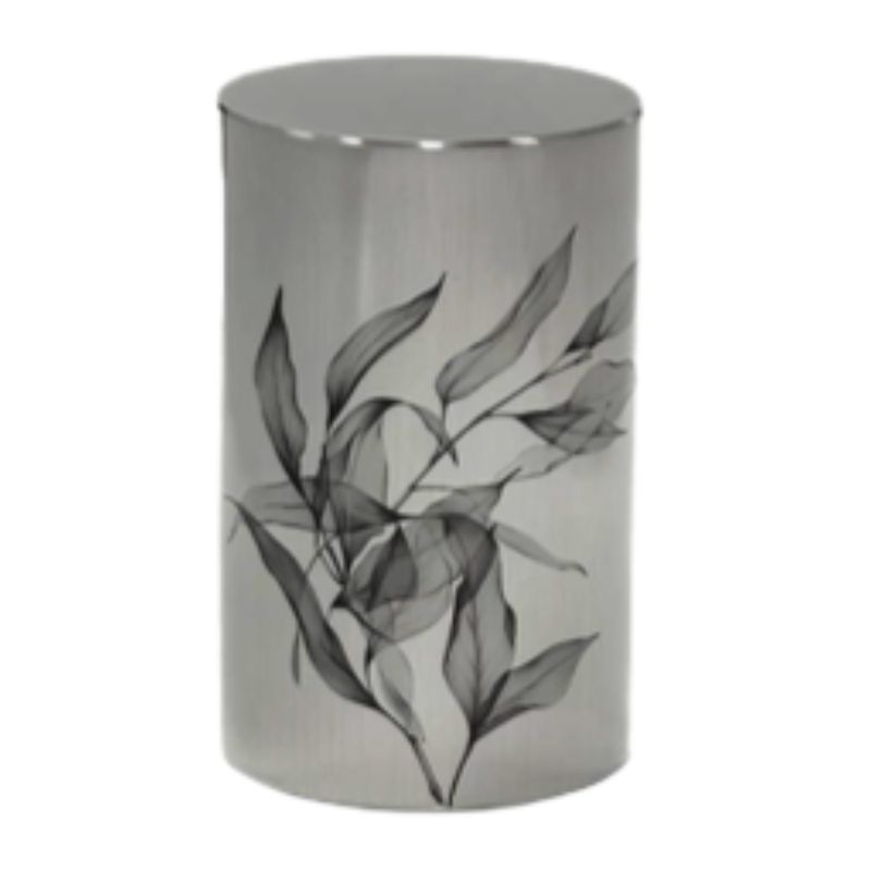 SS05 Silver cylinder Weaving black leaves