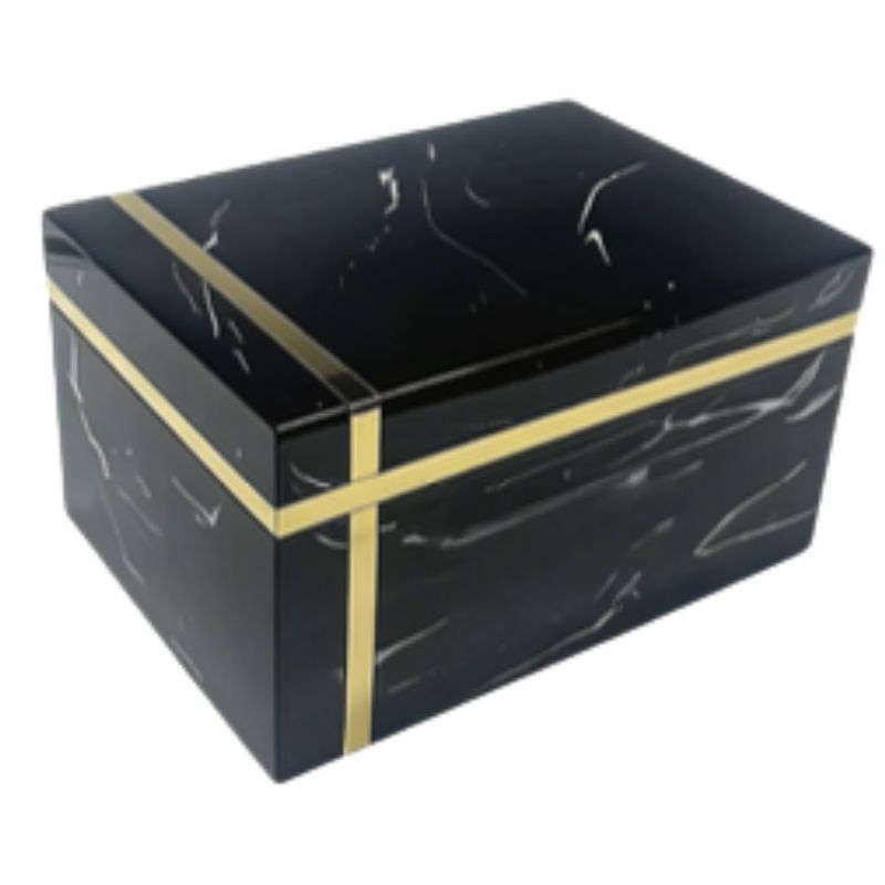 SS03 Rectangle Black with gold strip
