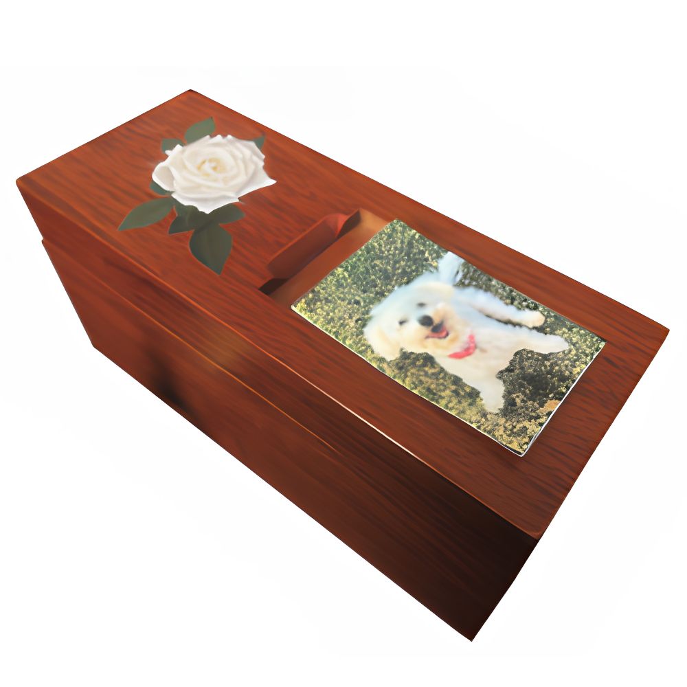 430 Memorial urn box with 2” x 3” frame, a 5” long glass vessel included 430 Memorial urn box with 2” x 3” frame, a 5” long glass vessel included