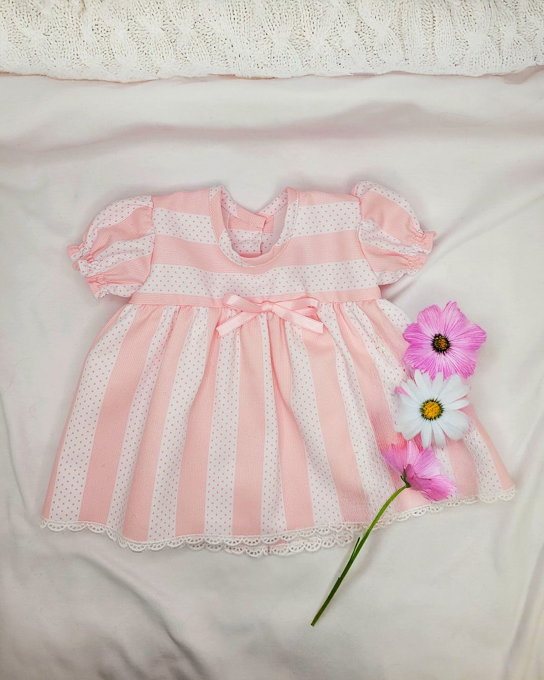 Vestido Reborn Rosa Rayas
