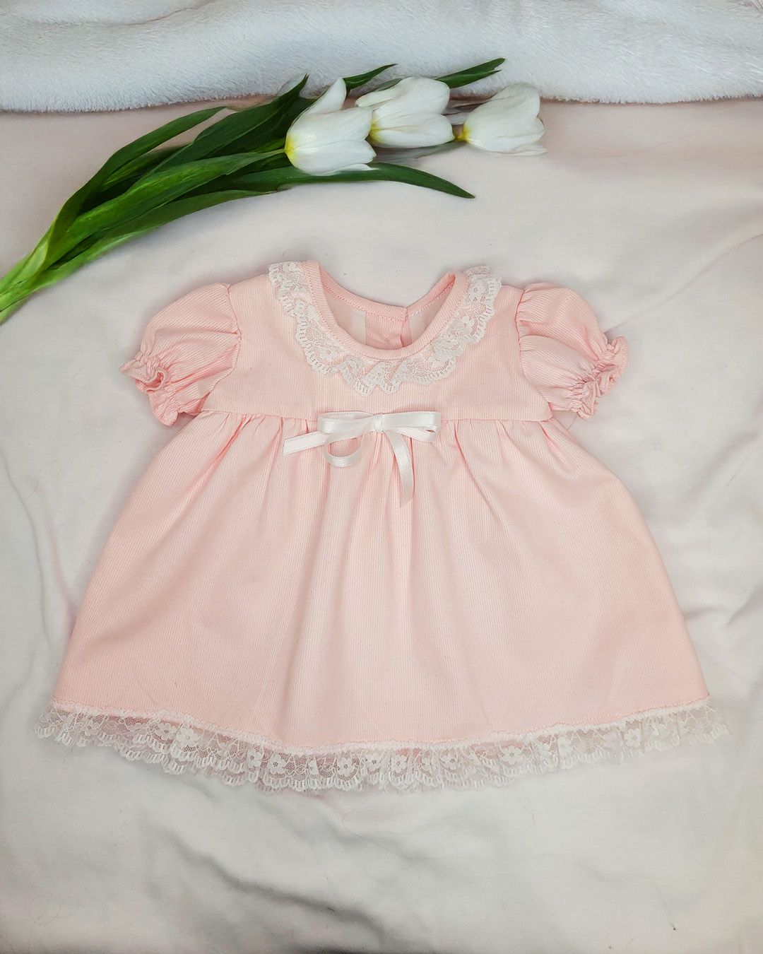 Vestido Reborn Encaje Rosa