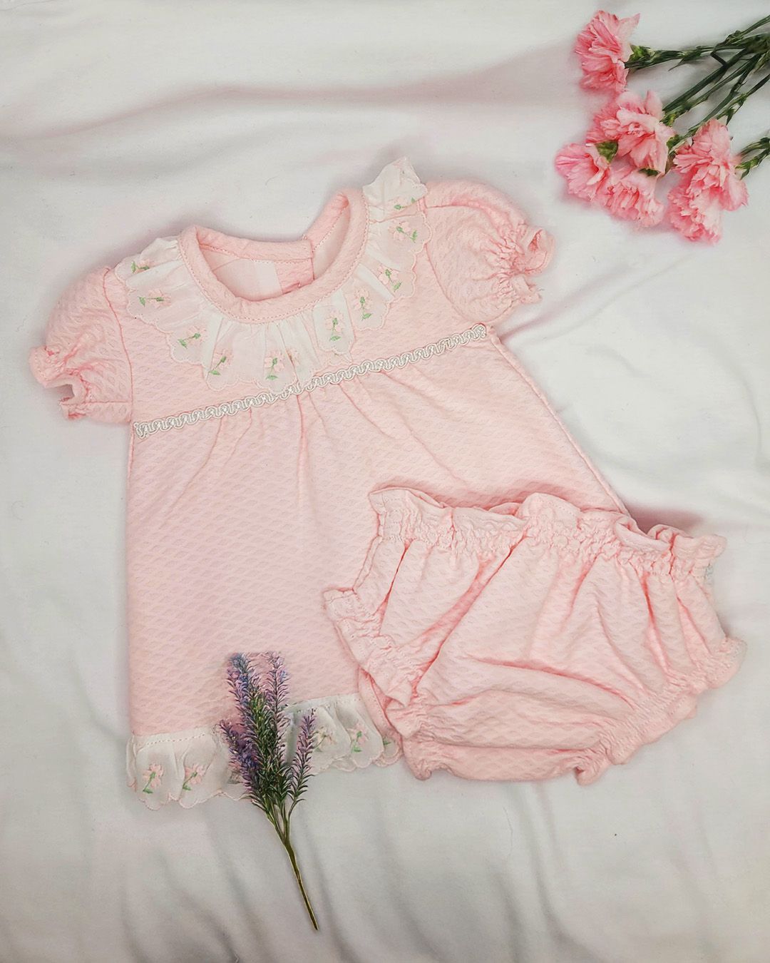 Conjunto Reborn Rosa Bordado Conjunto Reborn Rosa Bordado