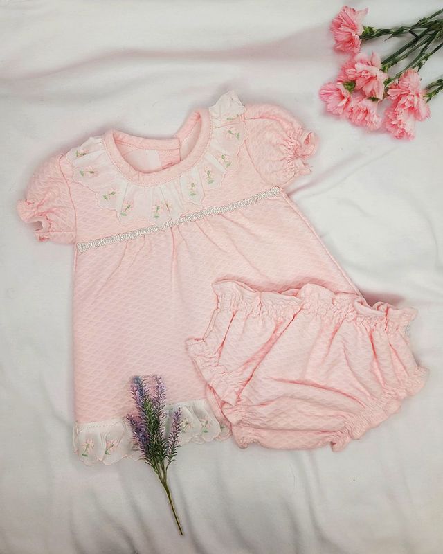 Conjunto Reborn Rosa Bordado Conjunto Reborn Rosa Bordado