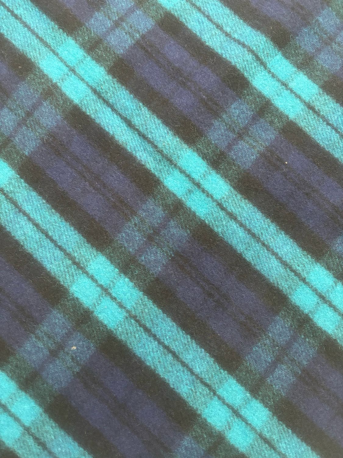 Wool -Aqua Blackwatch 85 cm X 85cm