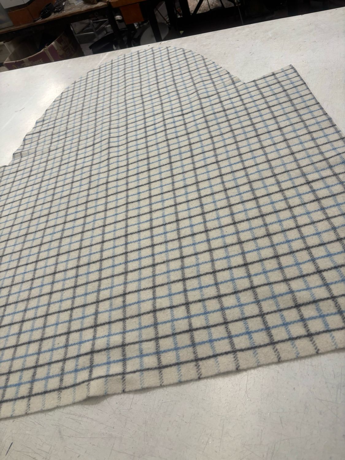 Wool -navy/Sky Collarcheck 100cm X 120cm