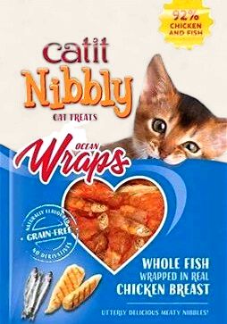 (12) Catit Nibbly Wraps, Chicken &amp; Fish, 30g