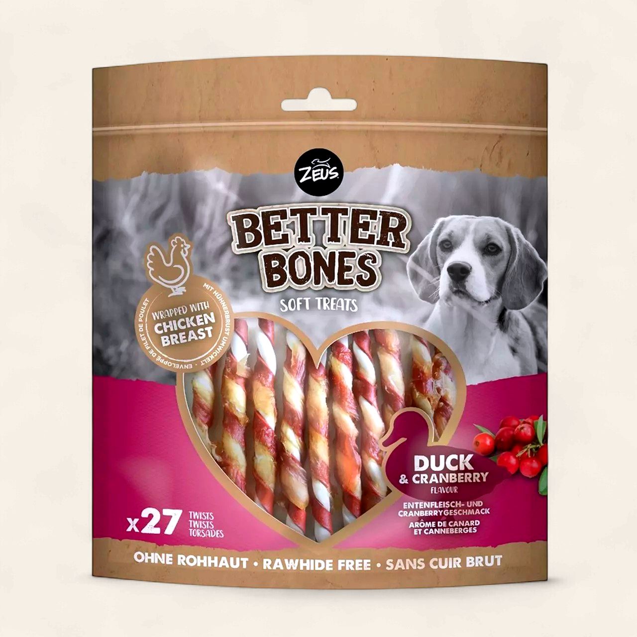 (6) Zoë Better Bones Duck &amp; Cranberry Wrapped Chicken 7.5cm
