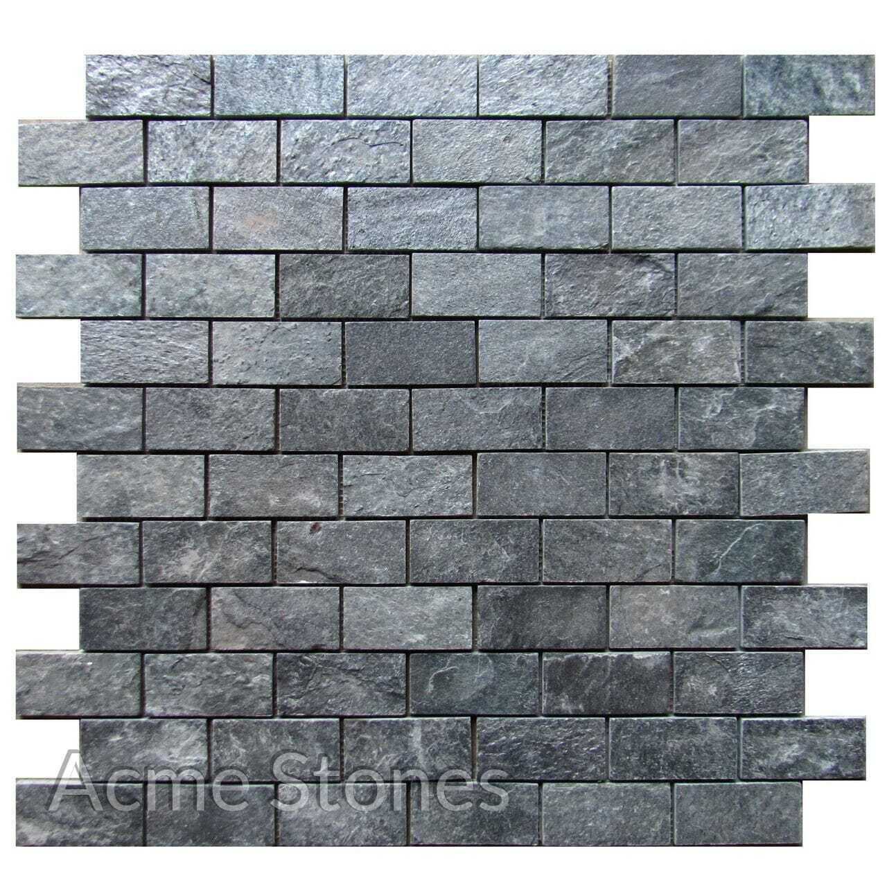 Brick Pattern Silver Grey 48x98 mm