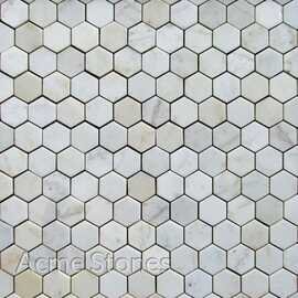 Hexagon White Marble Polished