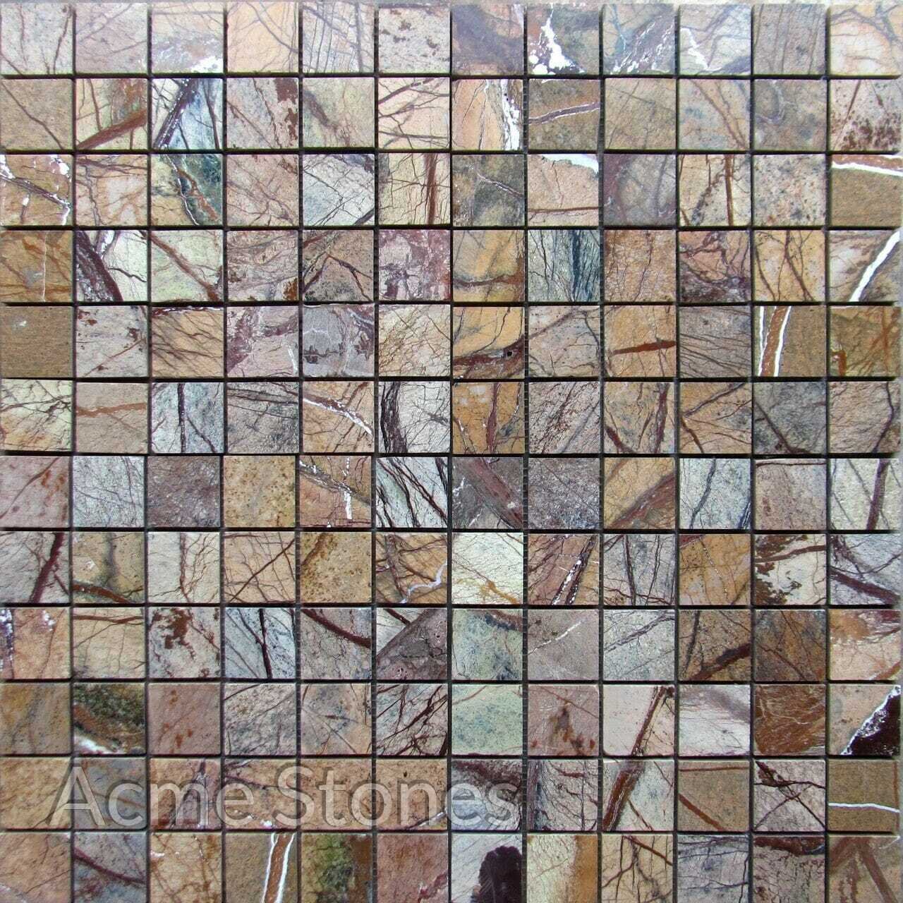 Regular Mosaic Rainforest Brown Polished 47x47mm