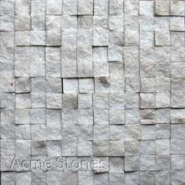 Regular Mosaic White Marble 25x25mm Split Face