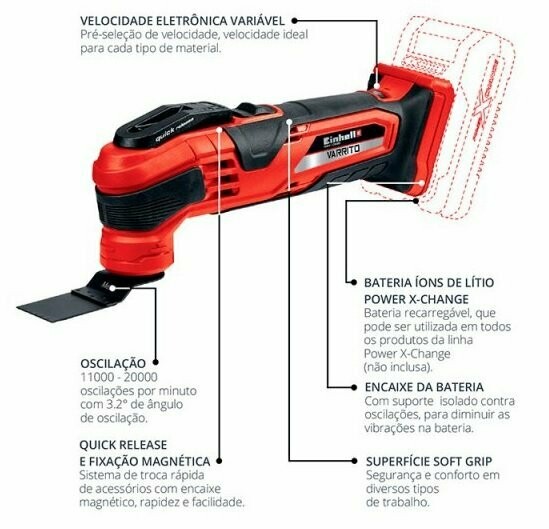 MAQUINA MULTIFUNCIONAL - EINHELL - VARRITO - 18V - *À BATERIA