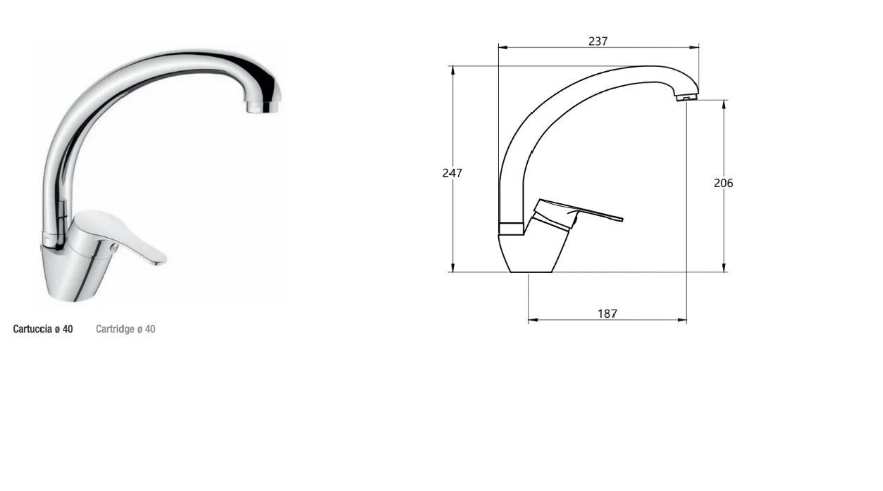 MISCELATORE LAVELLO CUCINA MODELLO CONTE