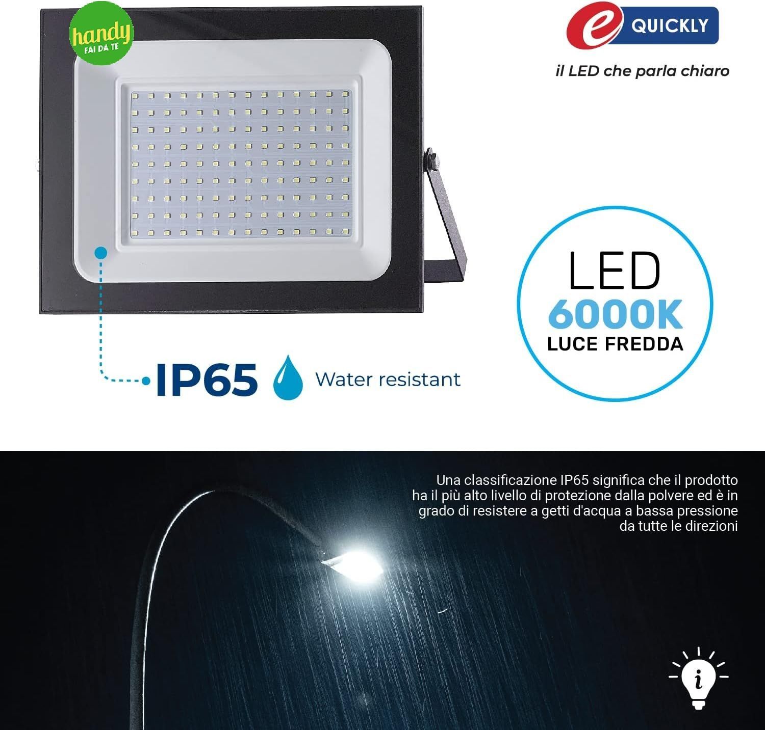 Faro Led da Esterno E-Quickly 100 W 6000 K IP65