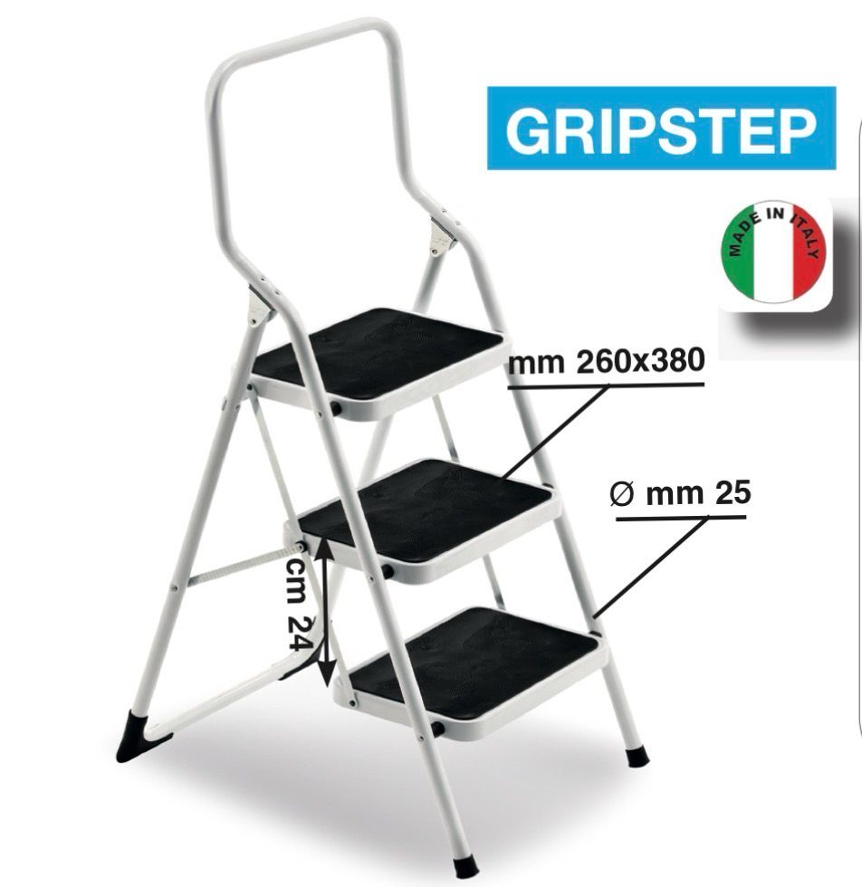 SGABELLO 3 GRADINI IN ACCIAIO VERNICIATO