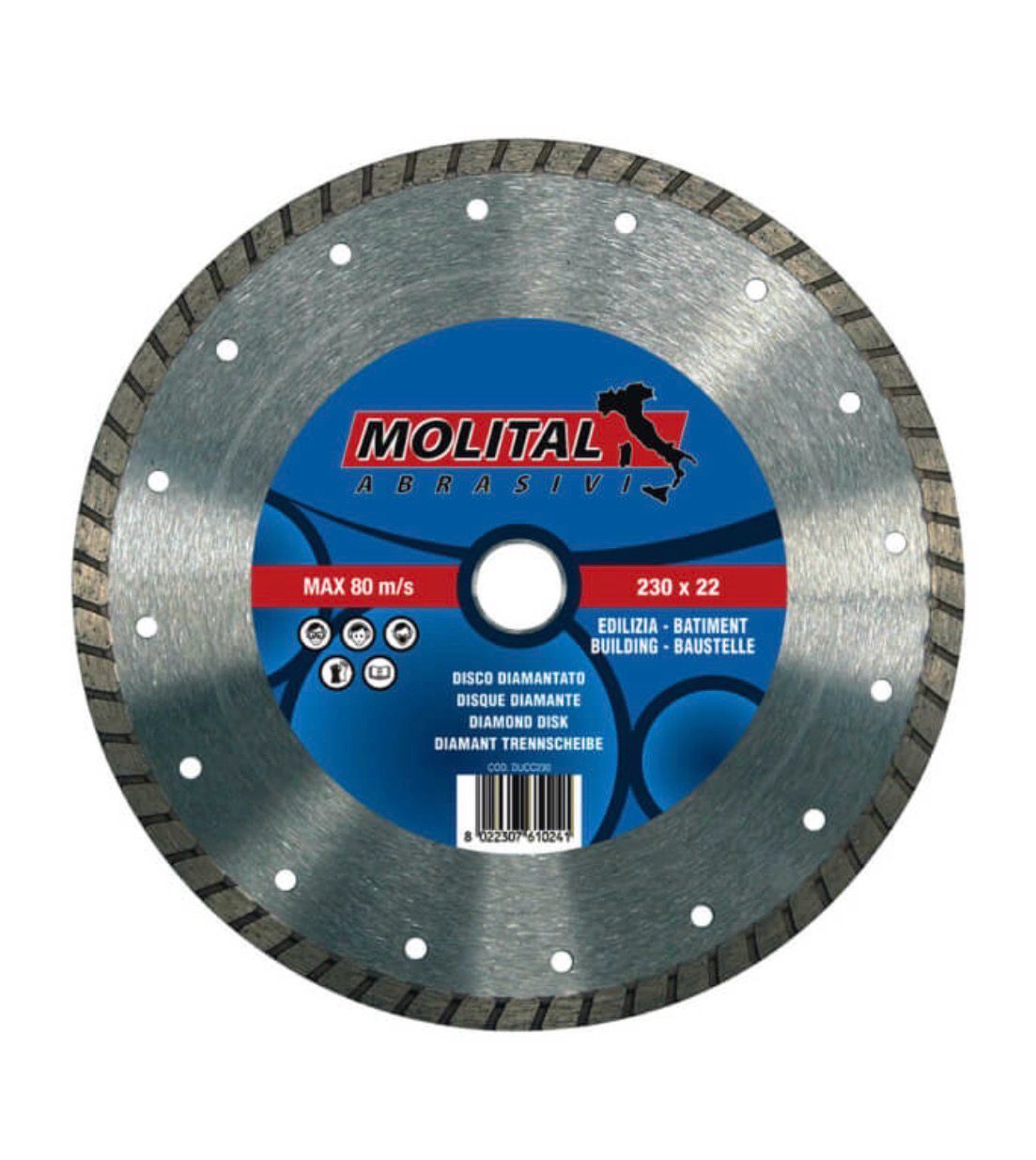 Disco diamantato a corona continua universale da 115x22
