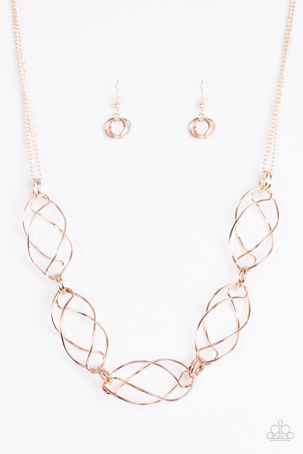 Paparazzi Burst Into Flames Rose Gold Frame Necklace