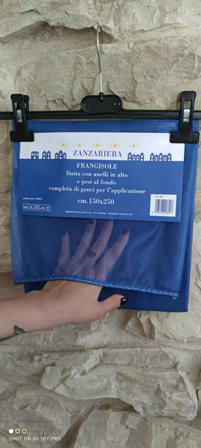 Zanzariera 150x250 Tinta Unita Bluette con piombino