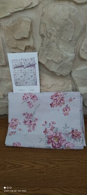 Completo lenzuola matrimoniale puro cotone fiorellini colorati Rosa e Grigi...var.3