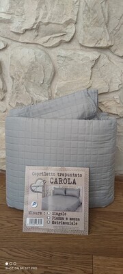 Trapuntino Carola Matrimoniale Tinta Unita Grigio...