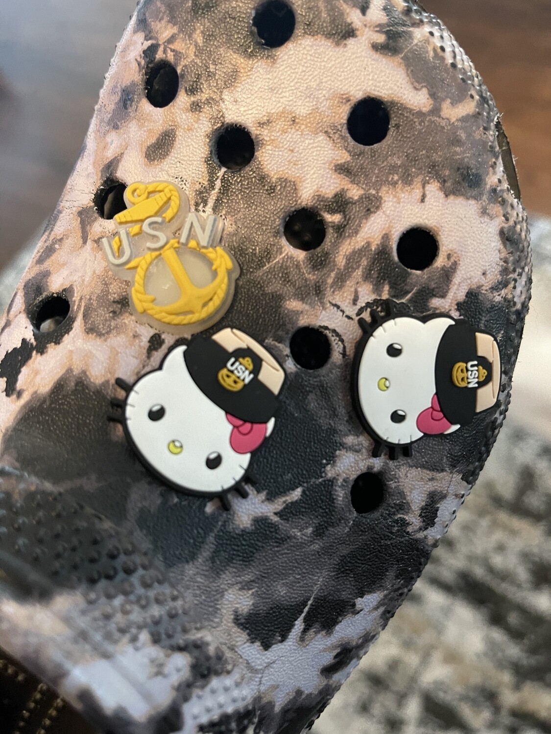 Khaki Kitty Croc Charm (4) for $15.00 including shipping