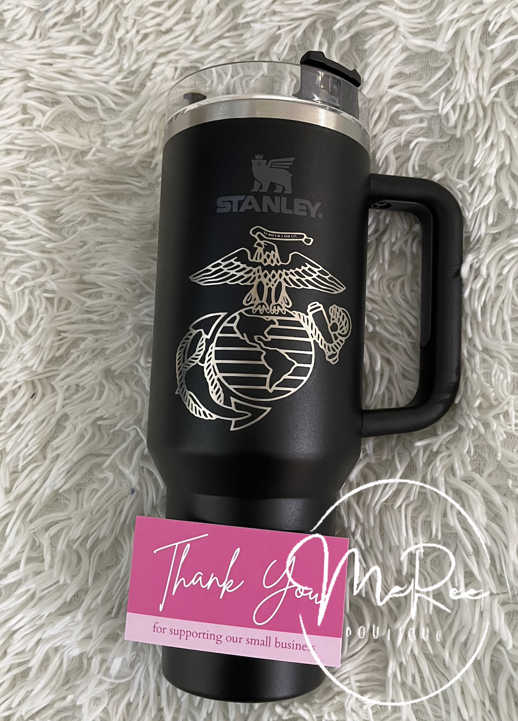 Black Laser Engrave **40-ounce Military Rank and Name **Reusable Vacuum Tumbler, Double Layer Stainless Steel Insulated Drinking Cup With Lid/Straw**Please allow 3-5 days to ship once ordered.