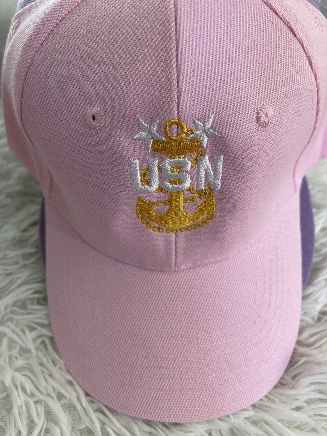 Pink Embroidered ❤️ LADIES PONYTAIL MID PROFILE VINTAGE FOAM FRONT MESH POLYESTER BACK TRUCKER HATS 🧢 Please allow 4-6 business days to ship once the order is placed.