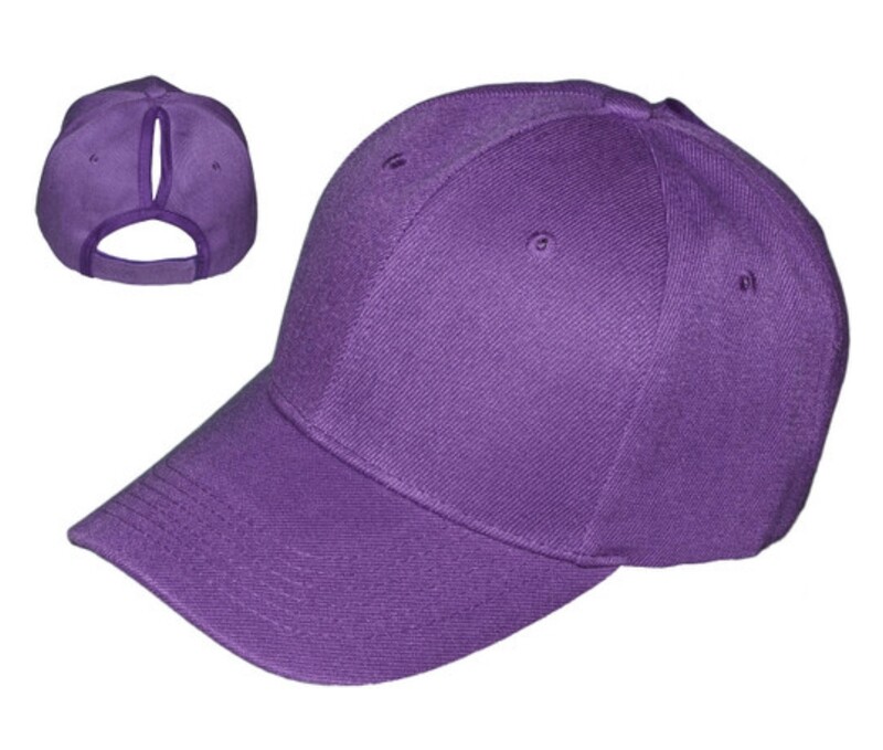 Purple Embroidered ❤️STRUCTURED 6 PANEL MID PROFILE WOMEN  PONYTAIL BASEBALL HAT 🧢please allow 4-6 business days to ship once ordered is placed.