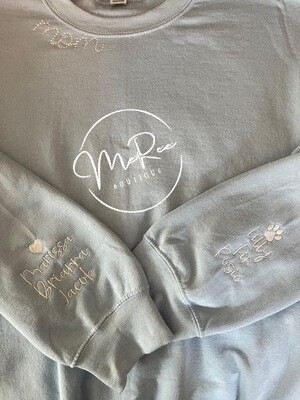 Embroidered Crew Neck "MOM" ❤️Please Allow 5-7 Business Days To Ship Once Ordered.