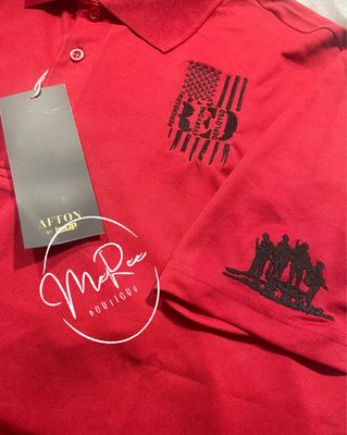 RED (Remember Everyone Deployed) Embroidered Polo Shirt *Ships 3-5 business days once purchased