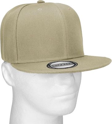 Khaki Embroidered Snapback Hat with Flat Bill - Please allow 4-6 business days to ship once the order is placed. (USN and Stars, if applicable, are embroidered in white.)