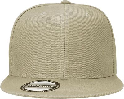 Khaki Embroidered Snapback Hat with Flat Bill - Please allow 4-6 business days to ship once the order is placed. (USN and Stars, if applicable, are embroidered in white.)