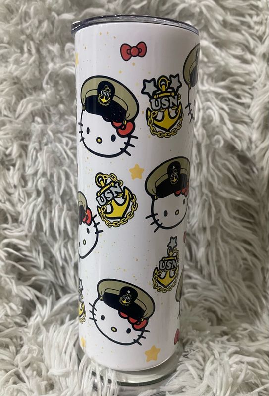 $25.00 Plus Shipping ❤️Bucket Or Combo Cover Khaki Kitty ❤️ 20oz Stainless Steel Tumbler ❤️ Please allow 3-4 days for us to ship, once order is placed.