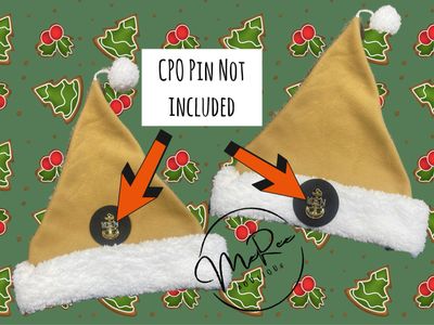 Khaki Santa Hat 🎅Adult 🎄CPO Hat Pin Not included