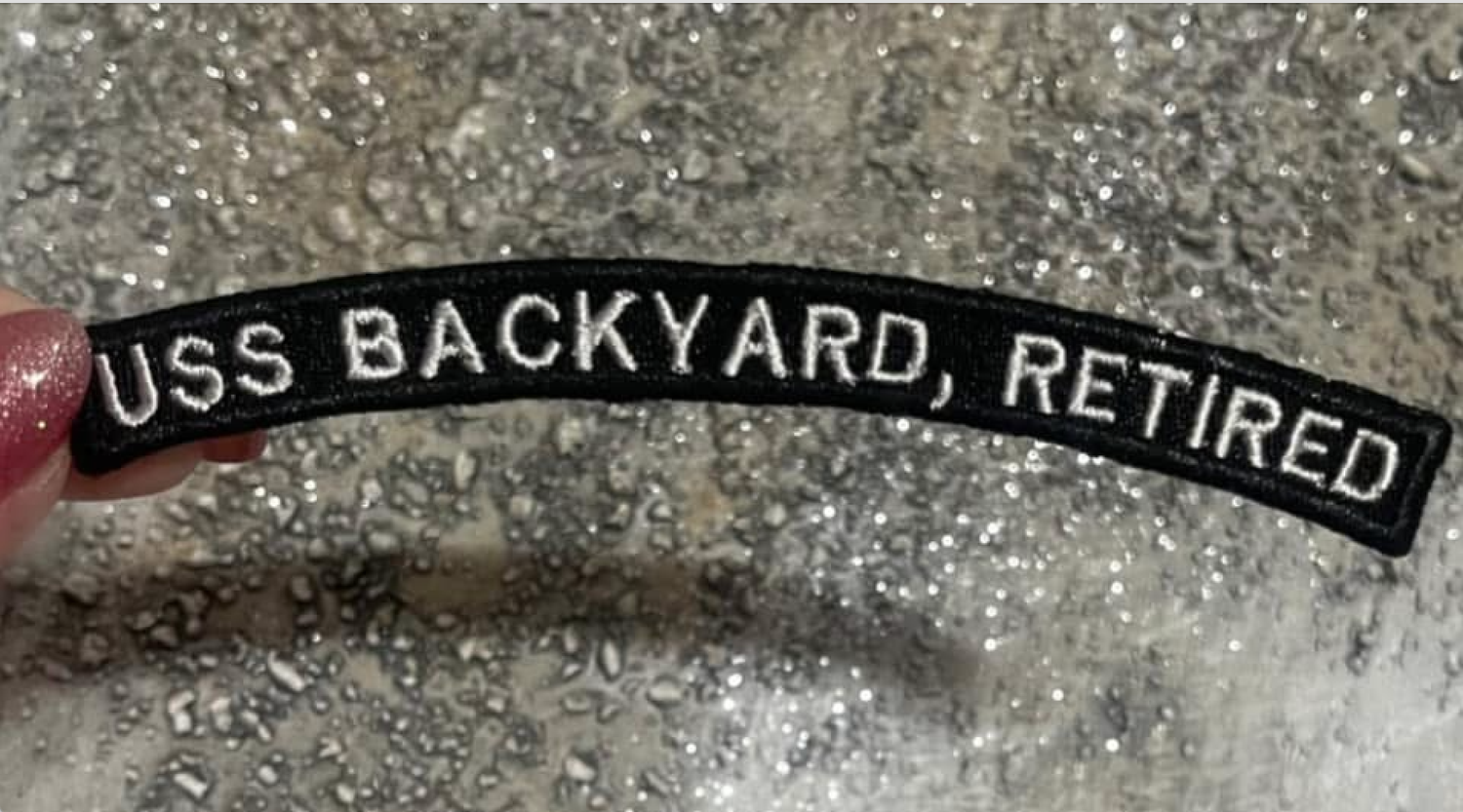 Navy &quot;USS Backyard, Retired&quot; rocker